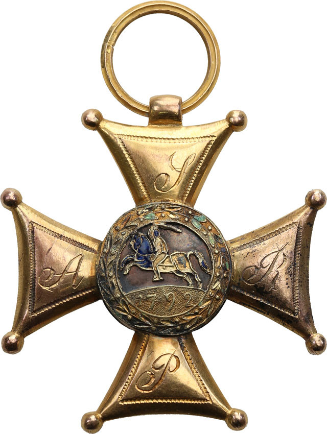 Polska. Powstanie Listopadowe (1831) Order Virtuti Militari IV kl. krzyż złoty, WARSZAWA - RZADKOŚĆ
